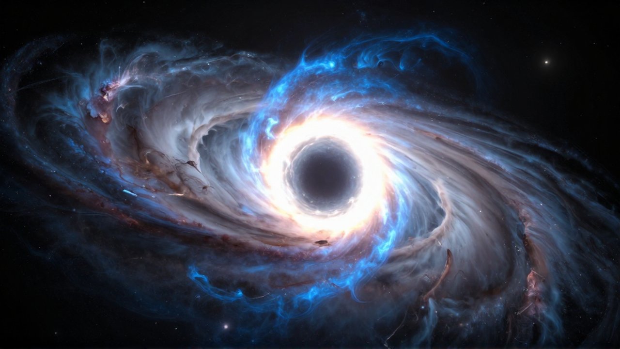 Explosión de supernova con ondas de choque brillantes y un núcleo de luz rodeado de nebulosas.