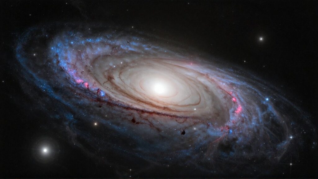 Gran galaxia lenticular con un núcleo brillante